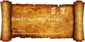 Bakányi Nárcisz névjegykártya